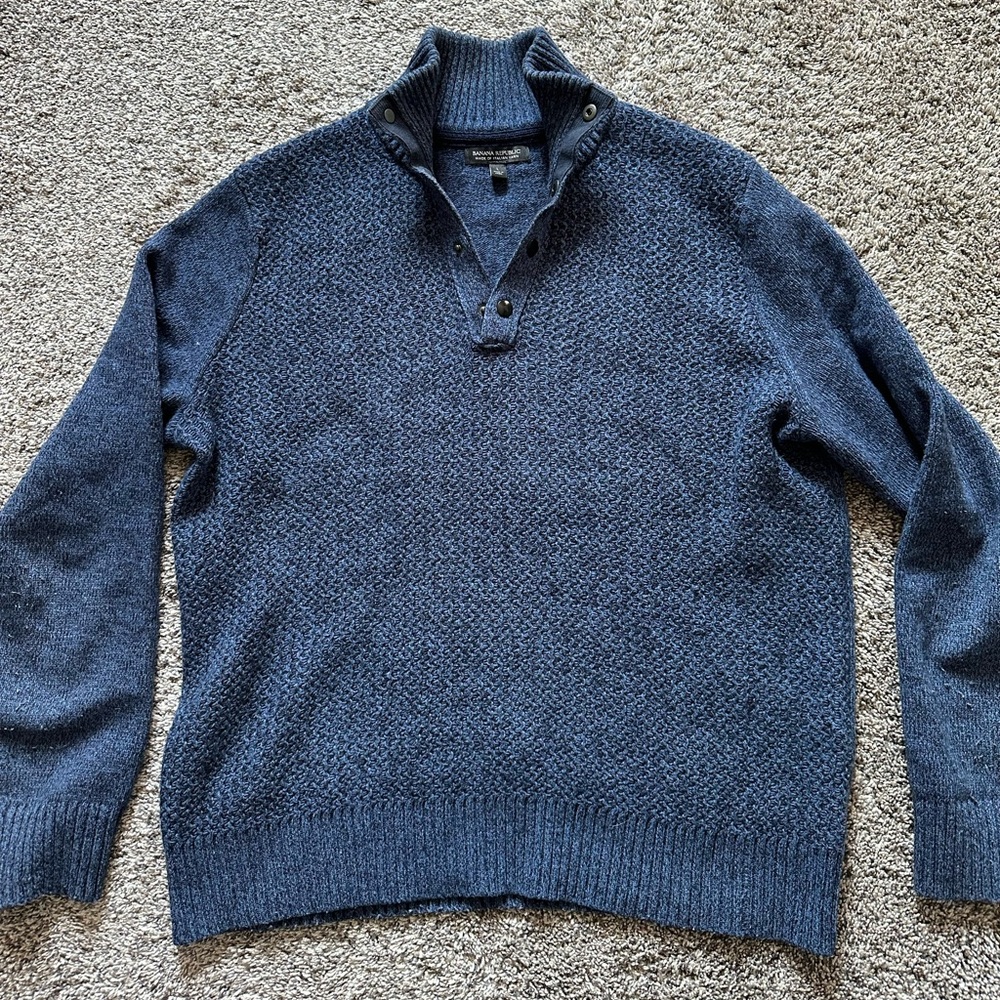 Men’s Blue Button-up Caridgan - Size Large